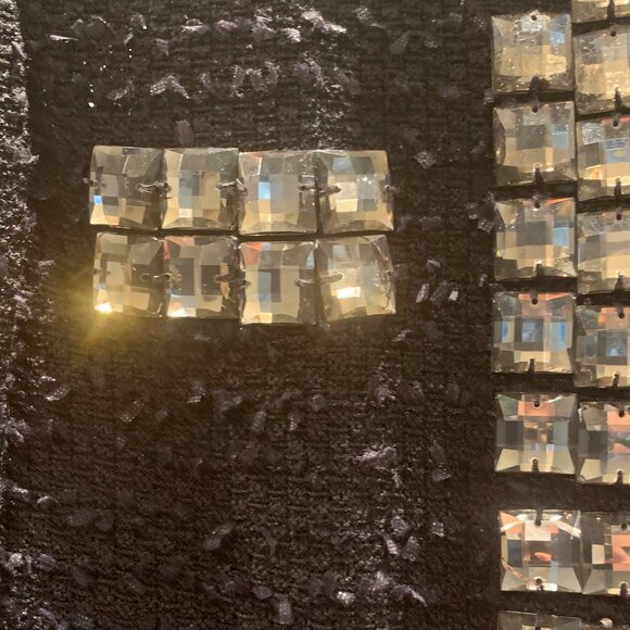 MK National Designer Knit Size 10 Black and Silver Bling Jacket and Skirt - Picture 3 of 5